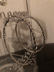 Silver Swirl Hoop