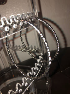 Silver Swirl Hoop