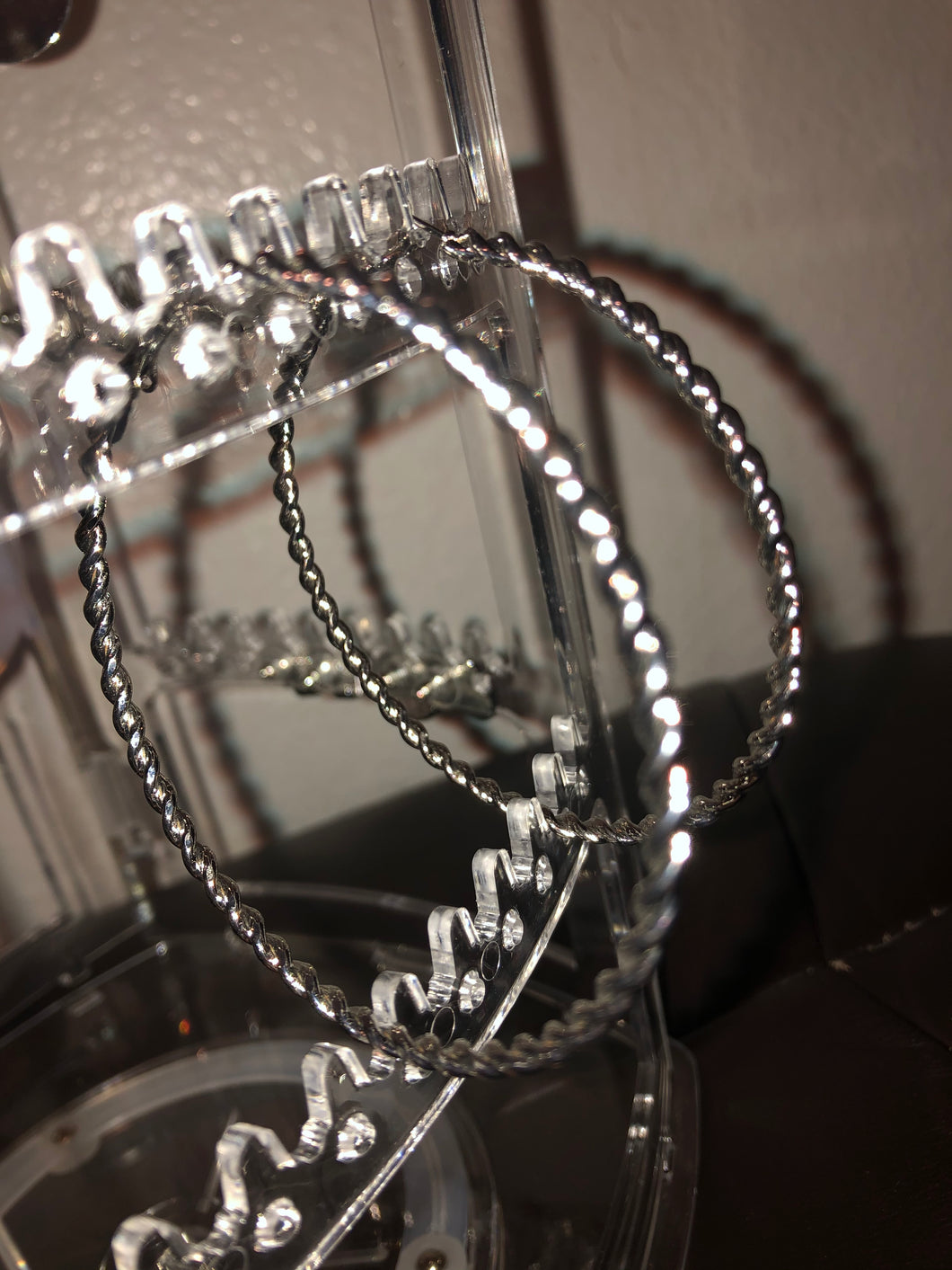 Silver Swirl Hoop